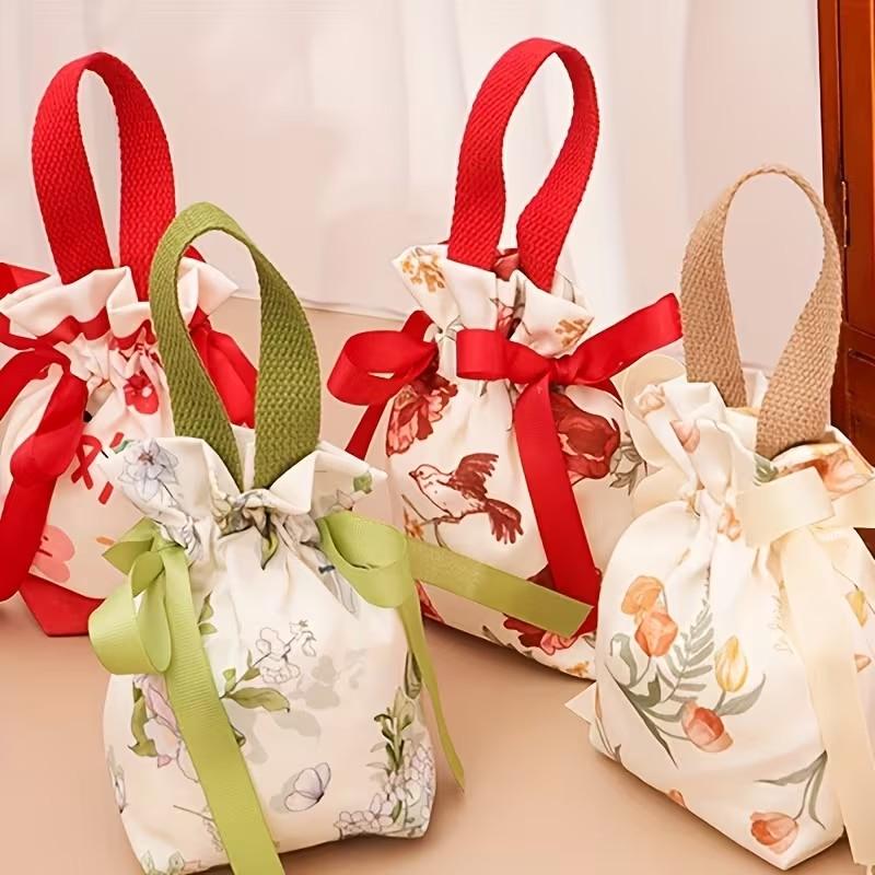 reusable durable canvas bundle gift bag-elegant storage bag, suitable for jewelry, candy, party gifts, wedding decorations, Christmas, Valentine's Day and Spring Festival gifts.