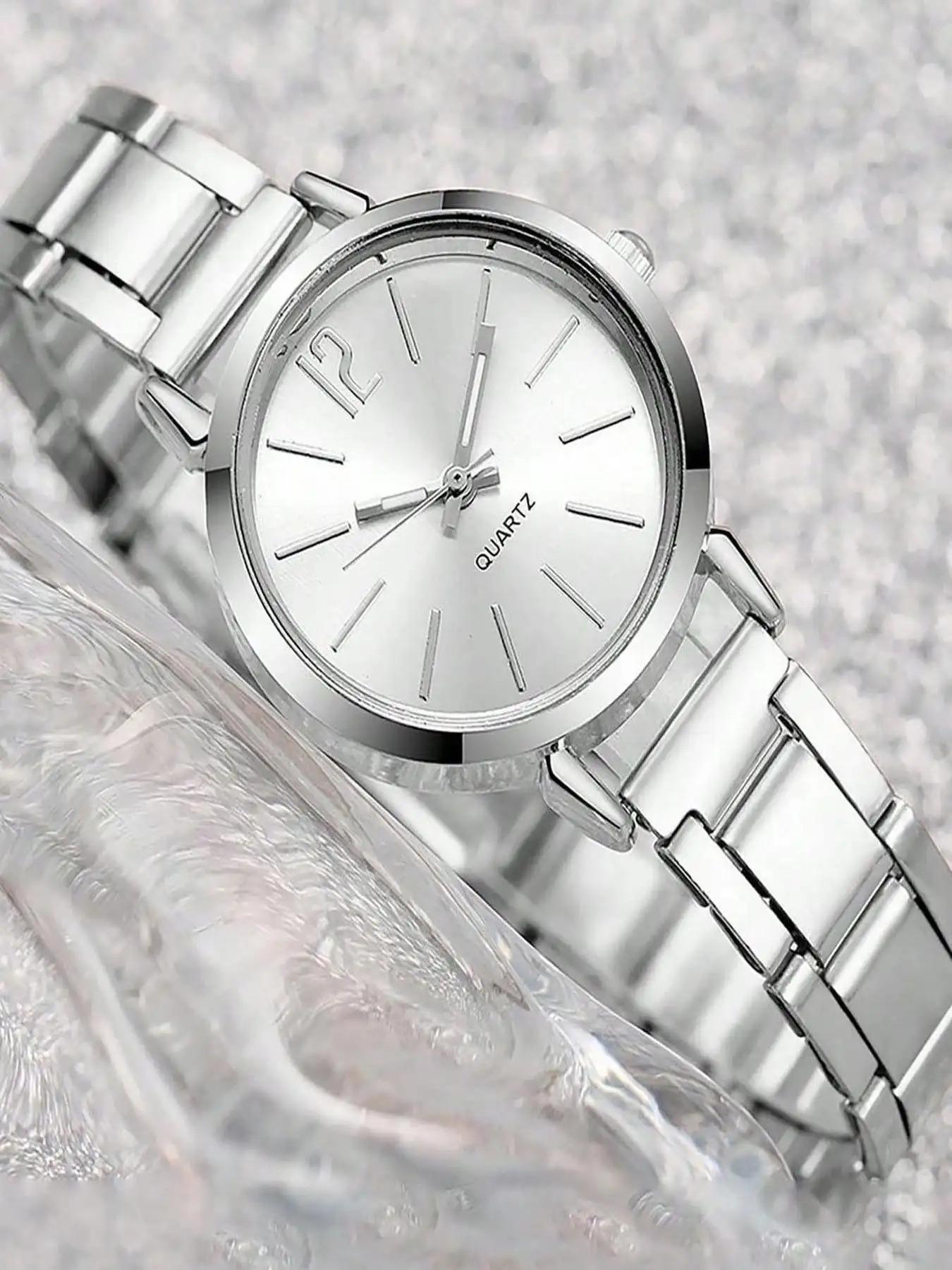 Fashionable quartz women's watch, luxurious and simple circular dial, elegant style, suitable for all seasons