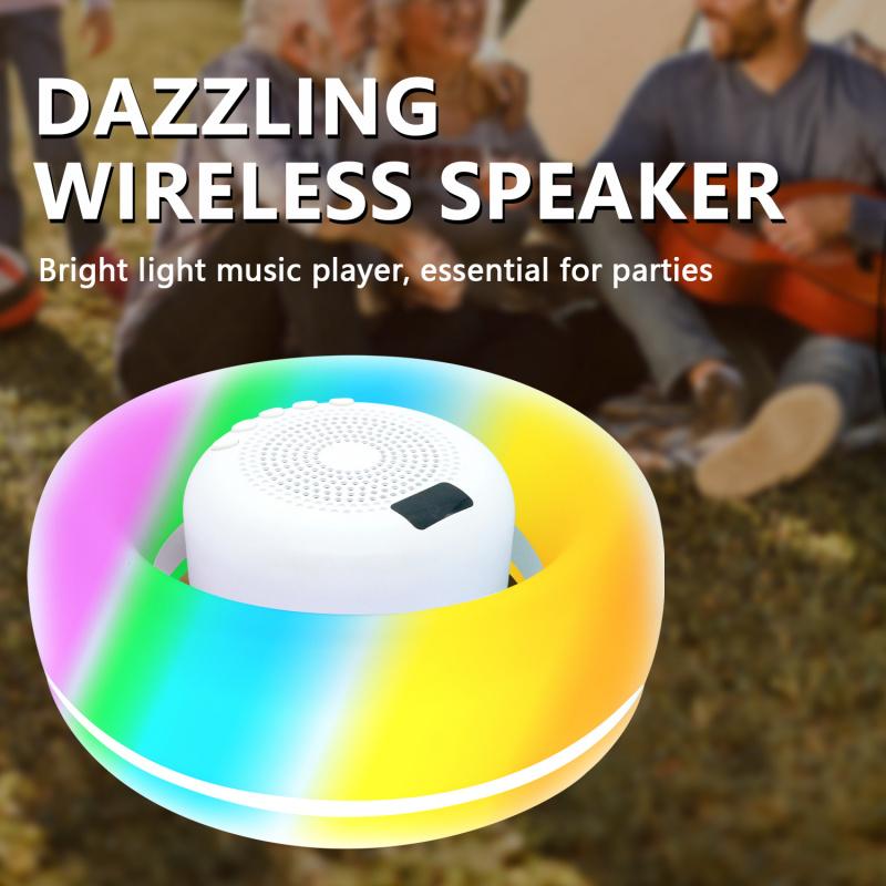 Floatable Waterproof Bluetooth-compatible Speaker, Pool Bathroom Outdoor Universal, Seven Color Lights, 10 Modes, Wireless Hands-Free Calling, Portable Small Sound System
