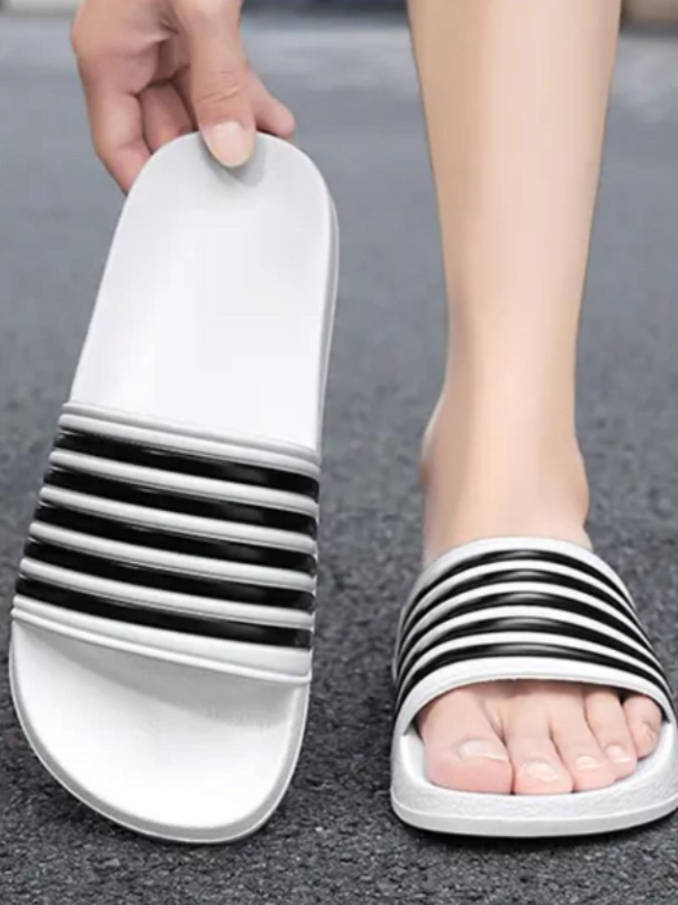 Summer Men's Striped Sandals, Couples' Non-Slip Eva Slides, Comfortable Beach Shoes, Casual Home Footwear, Garden Walks