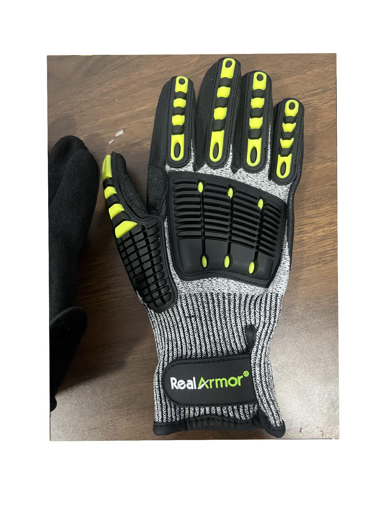 Men's Cut-Resistant Anti-Slip Safety Work Gloves With Grip, Glass Handling, Construction Safety, 5-Level Impact Resistance, Tpr Palm Protection