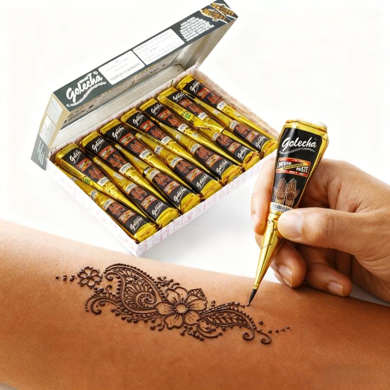 12pcs Henna Colored Hand-Drawn Temporary Body Art Tattoo, Plants-Based Stain Pigment, 1 Box, Henna Tattoo, Natural Plant Ink 12pcs Henna Colored Hand-Drawn Temporary Body Art Tattoo, Plants-Based Stain Pigment, 1 Box, Henna Tattoo, Natural Plant Ink