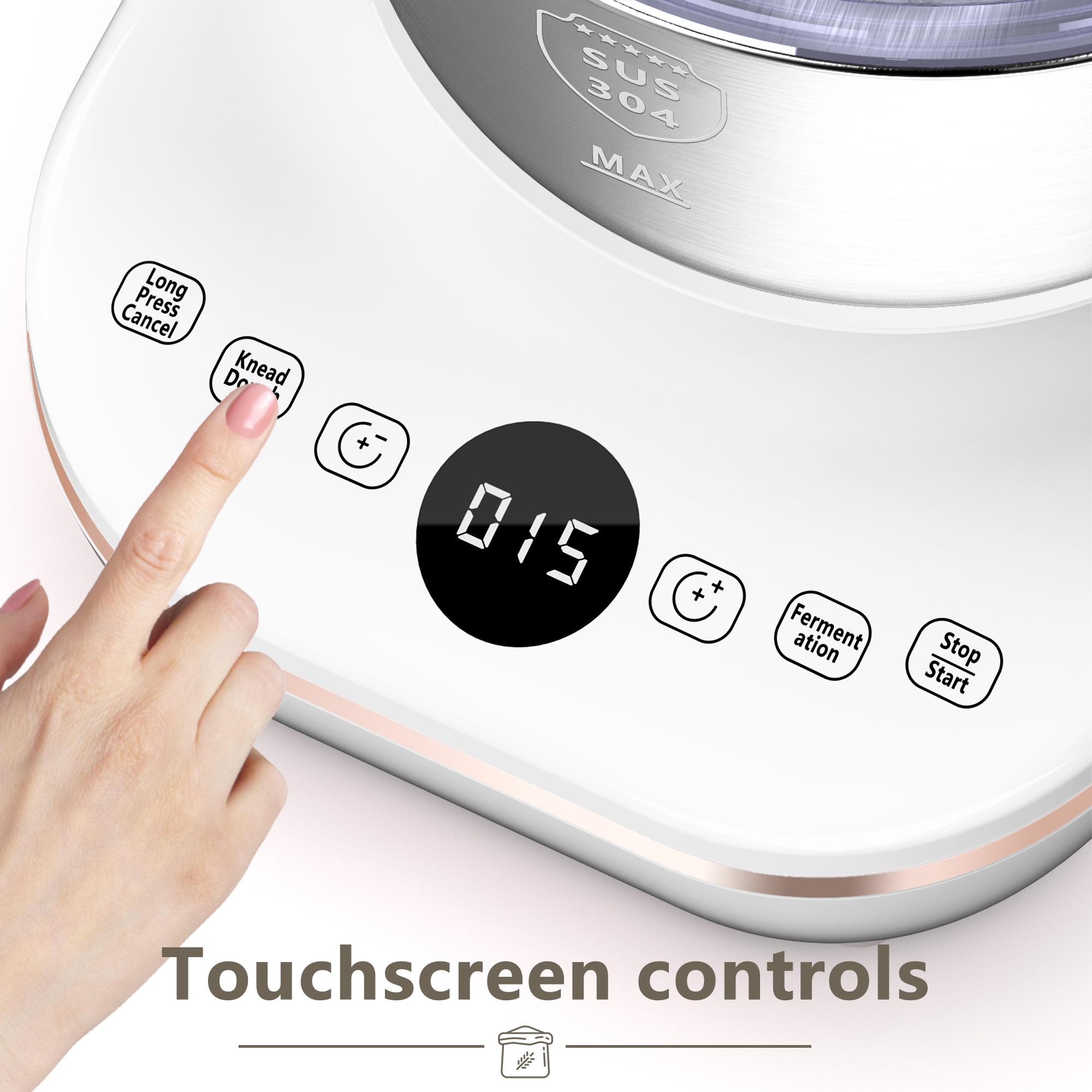 Electric Dough Maker With Ferment Function, White 7L7.3QT Dough Mixer Machine With 304 Stainless Steel Bowl, Microcomputer Timing, Kitchen Stand Mixers, Household Flour Kneading Machine Electric Dough Maker With Ferment Function, White 7L7.3QT Dough Mixer Machine With 304 Stainless Steel Bowl, Microcomputer Timing, Kitchen Stand Mixers, Household Flour Kneading Machine