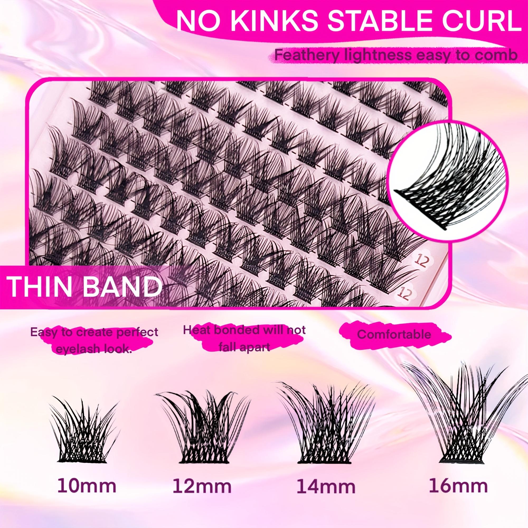 False Eyelash Book Kit (Glue + Tweezers + Brush) Waterproof Eyelash Extension Kit D Curl Tufted Eyelash Extension Kit Single Lash Kit