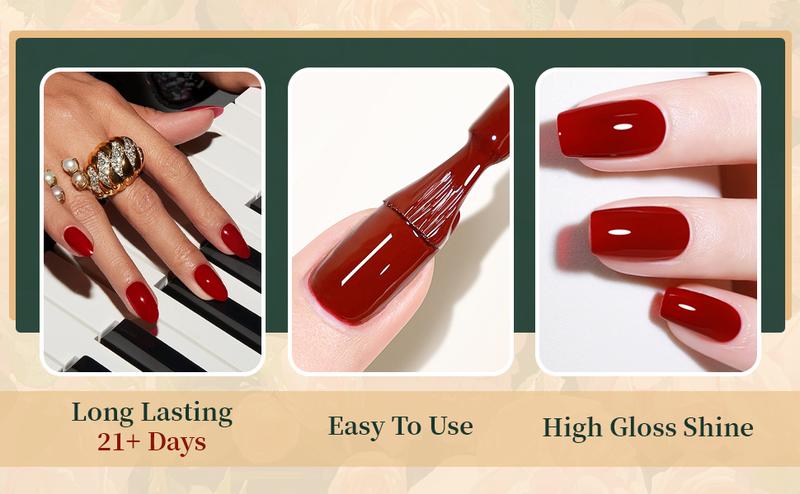 JEWHITENY 23PCS Gel Nail Polish Set 20 Colors Long Lasting Christmas Beauty Products for Salon at Home with Base Coat & Top Coat