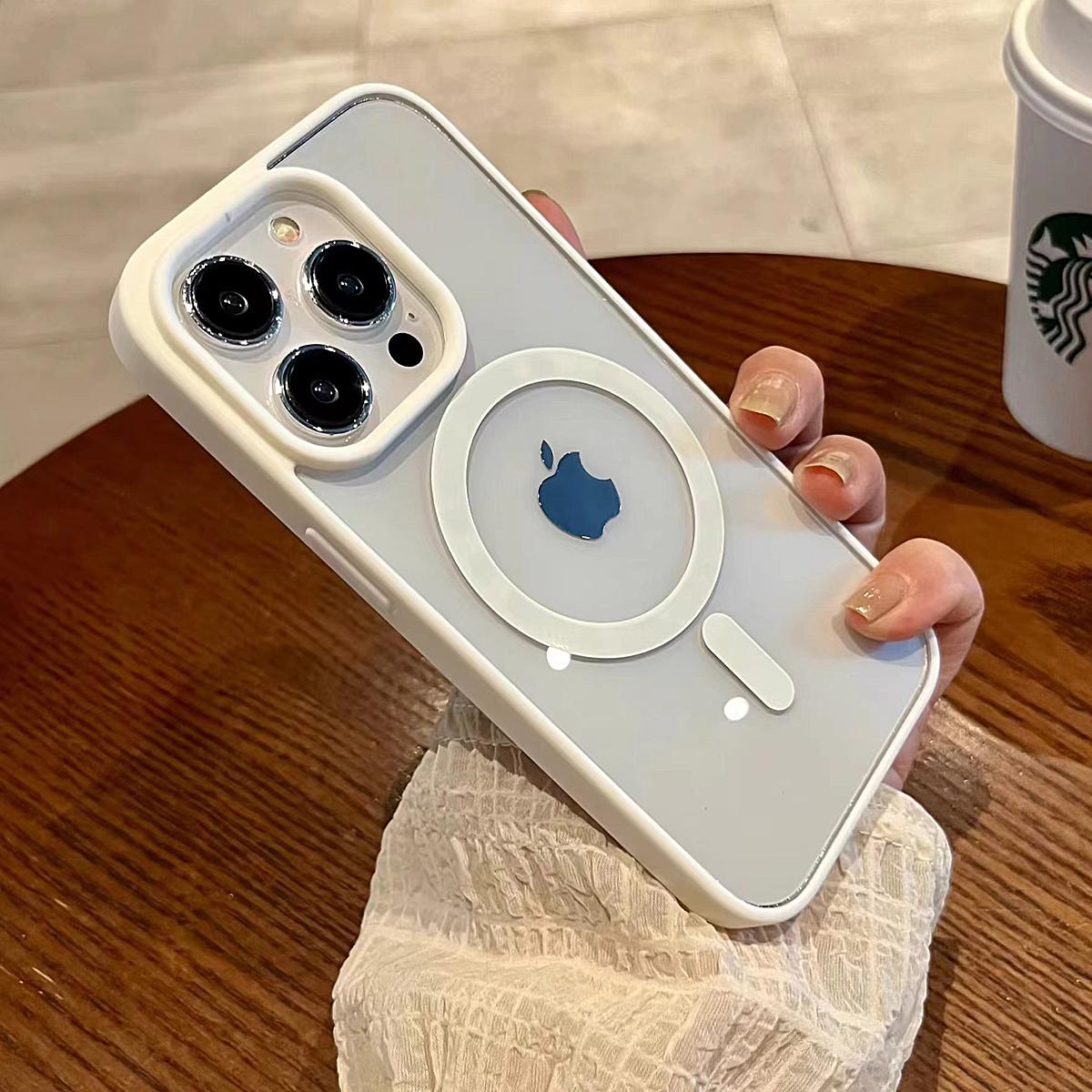 iPhone 17 16 15 14 Plus 13 12 11 Pro Max Shockproof Case - Transparent, Magnetic Suction, Non-Yellowing Features, Protective Cover for Smartphones Protector Screen Protector