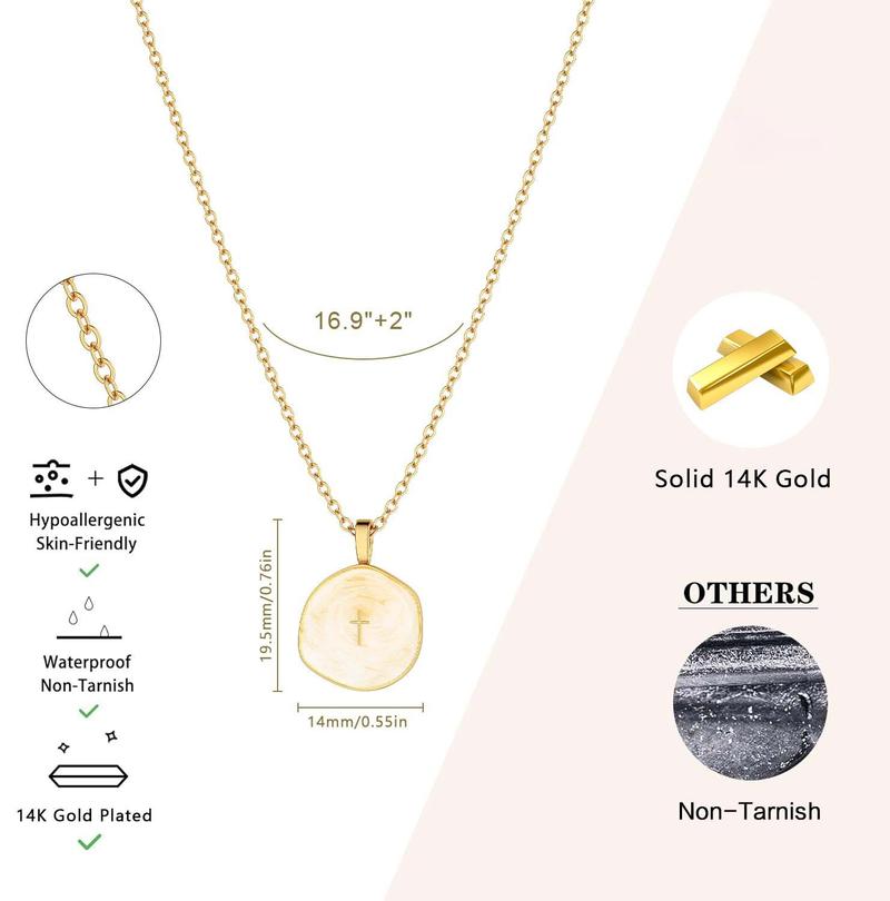 TEWIKY Gold Cross Necklace for Women Dainty Simple Cross Pendant with Enamel & Cubic Zirconia Gem Elegant Hypoallergenic Brass Jewelry Party Daily Wear For Black Friday, Christmas gifts
