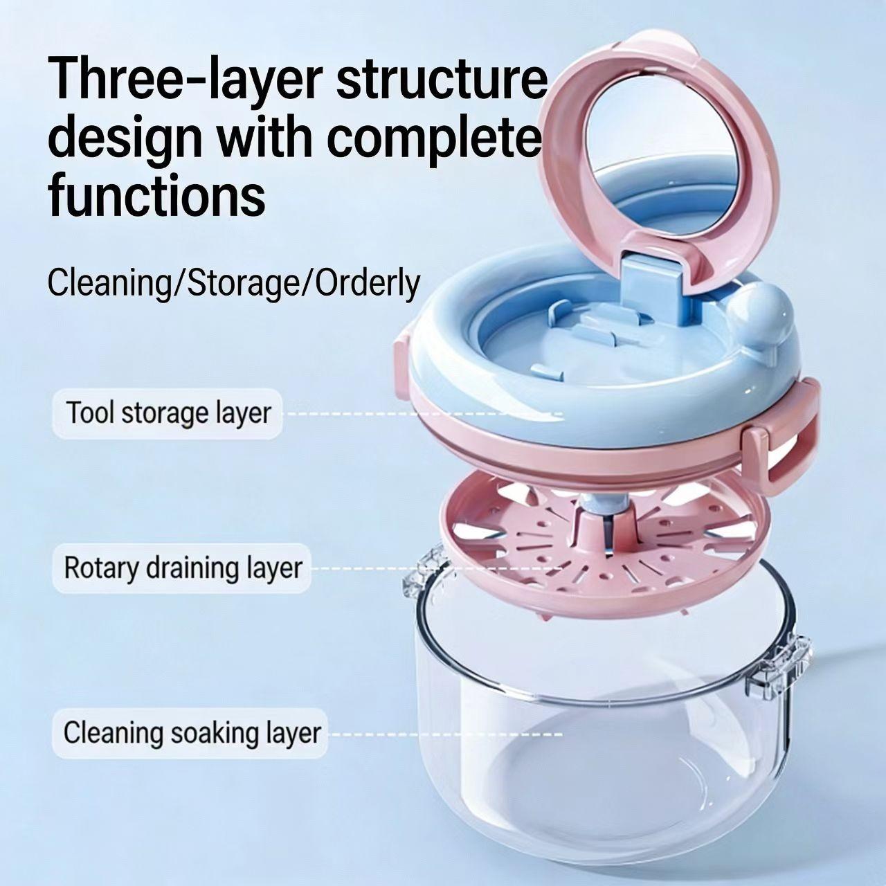 Orthodontic Appliance Storage Box, Rotating Cleaning Tray, Invisible Retainer Drain Layered Portable Sealed Orthodontic Case, Ideal Organizational Solution