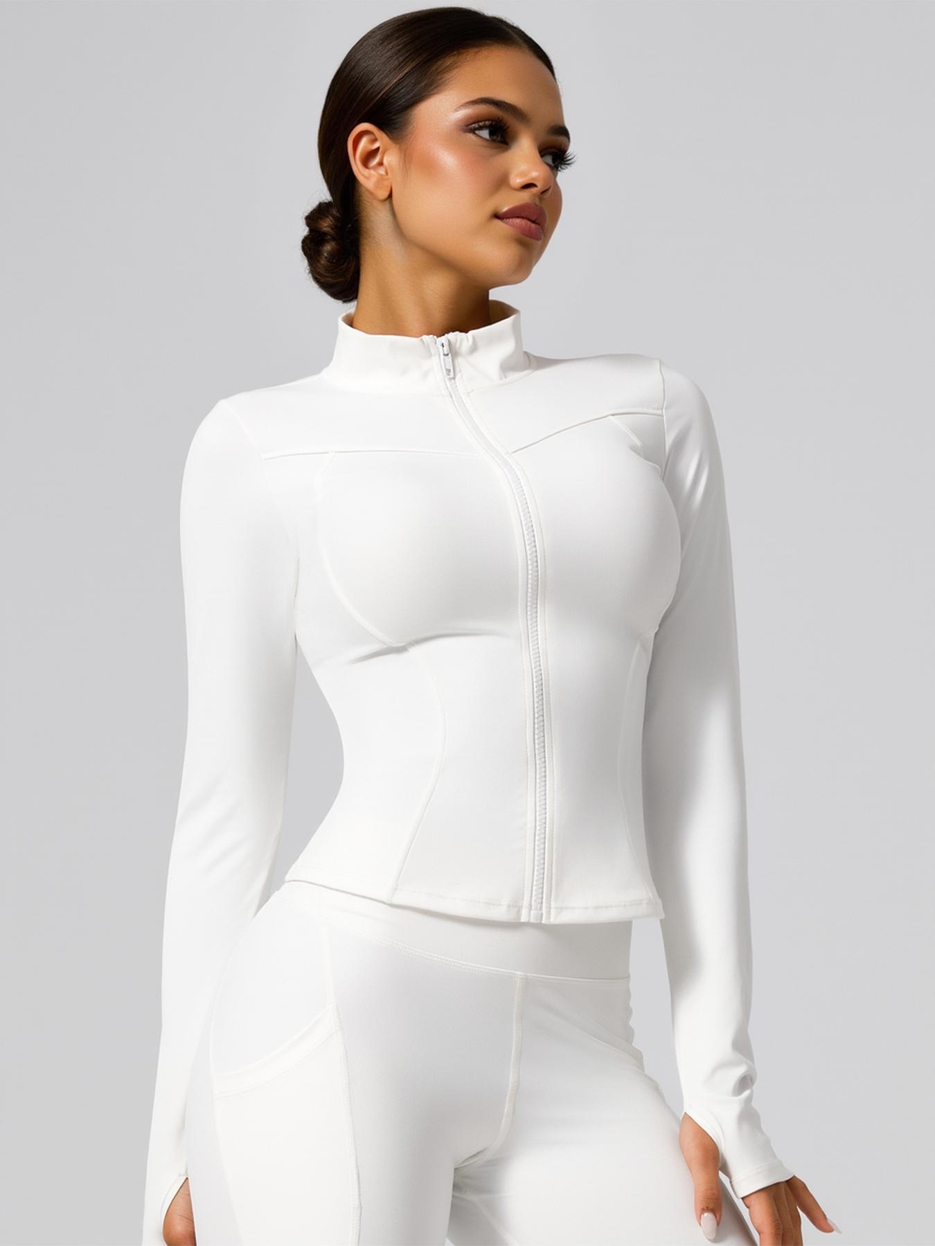 Women's Slim Fit Yoga Jacket Long Sleeve, Casual Fashion Sport Coat, Indoor Yoga Wear, Outdoor Running Exercise Jacket, Sports Outerwear, Athletic Jackets