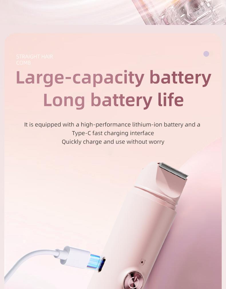 Portable 2-in-1 double-head electric shaver, USB charging, cordless dry and wet dual-use gentle and skin-friendly, suitable for body and face, unisex bikini trimmer