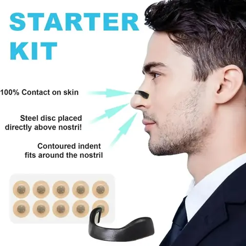 Intake Breathing — Magnetic Nasal Strips Starter Kit | Reusable Band + Tabs | Nasal Strips for Sleep, Snoring, Breathing & Sports | Stronger Lift Than Traditional Nose Strips | 4 Sizes, 30 Tabs