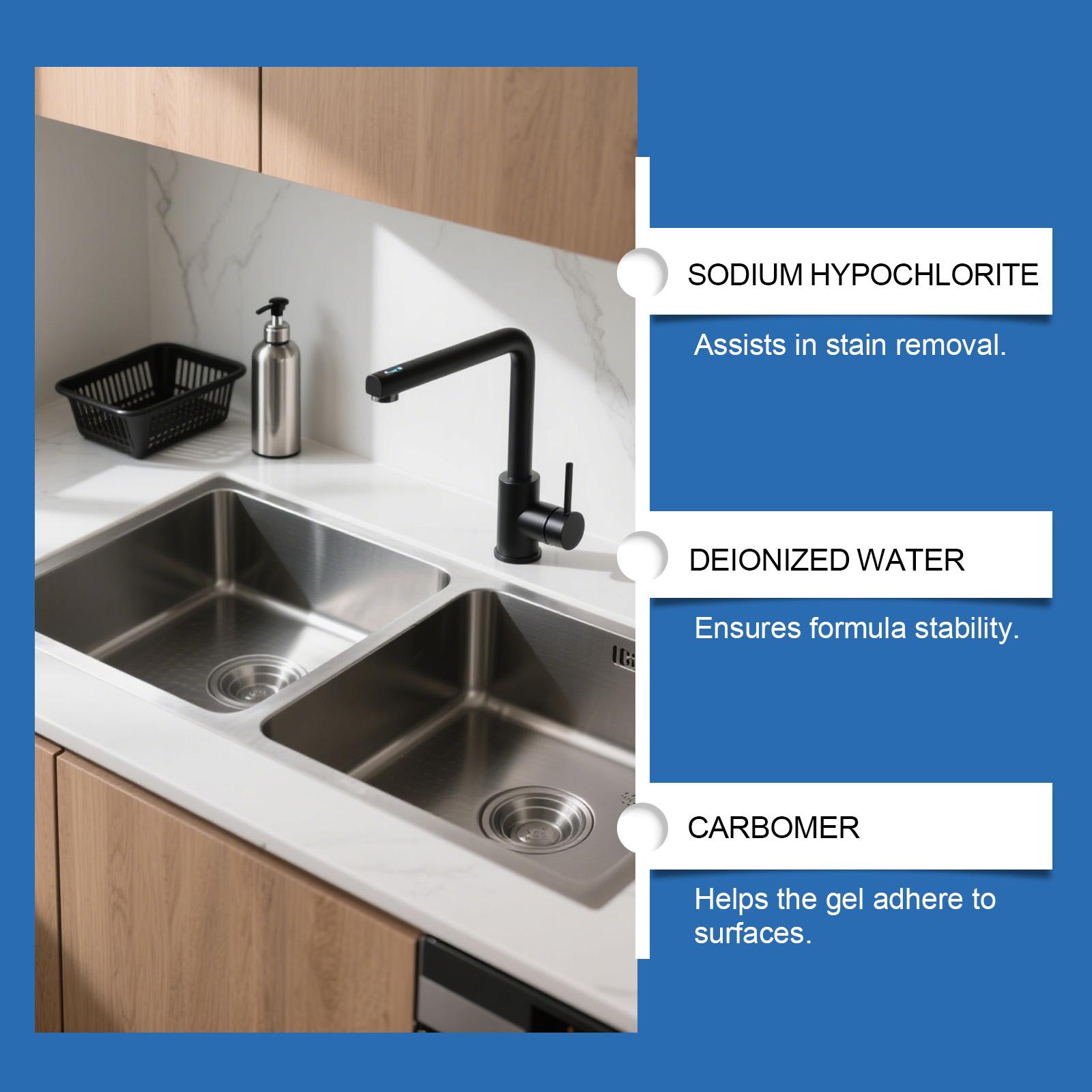 Home Stain Removal Gel, Kitchen Metal Surface Cleaner, Stainless Steel Cleaner, Stove Oven Cleaner, Household Cleaning Gel, Effective Rust Remover, Easy to Use, Cleaning Products