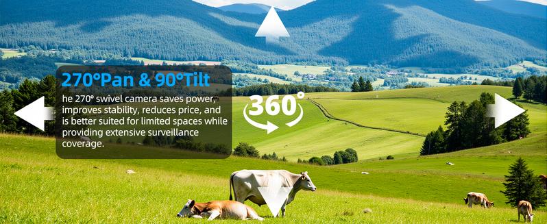 4MP 4G LTE Cellular Solar Security Cameras Wireless Outdoor, No WiFi, 360°PTZ, 2K HD, w/SD Card SIM Card, Waterproof IP66, Motion Detection, Night Vision, Ideal for Remote Home and Farm Monitoring