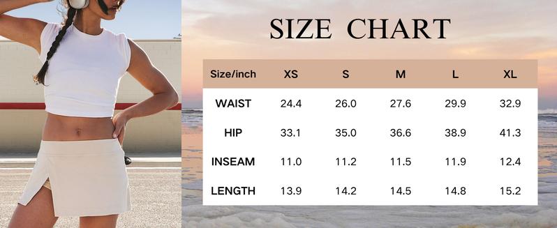 Molitree Mini Skirts for Women High Waist Split Hem Casual Fitted Athletic Bodycon Skort Skirts with Shorts Underneath