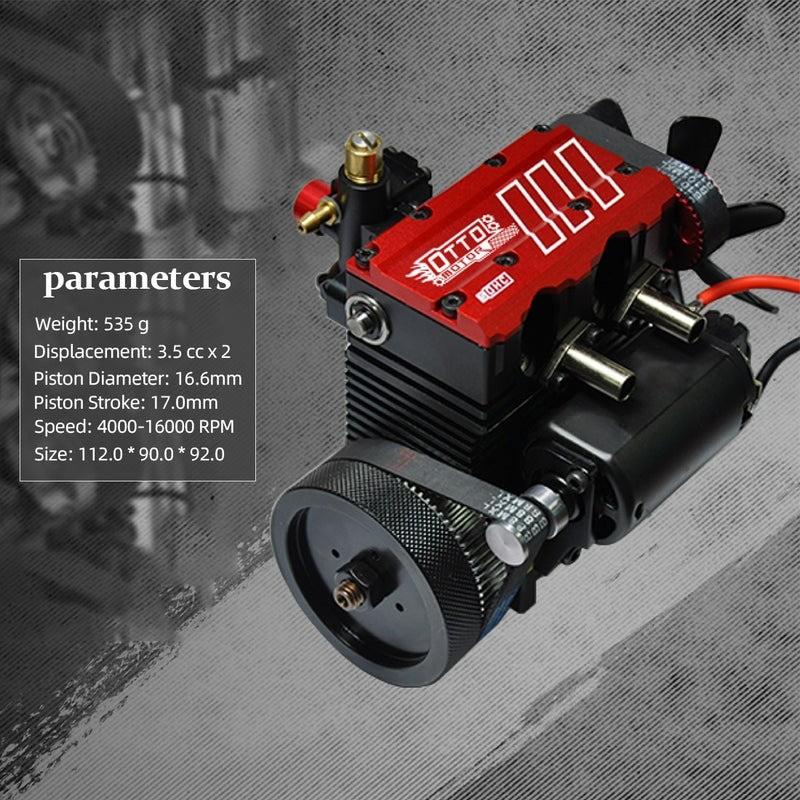 TOYAN SEMTO FS-L200AC ST-NF2 Nitro Engine Model Kit Simulation Mechanical DIY 7cc SOHC Inline 2-Cylinder 4-Stroke Air Cooled for Adults Hobbyists STEM Science Project Gift