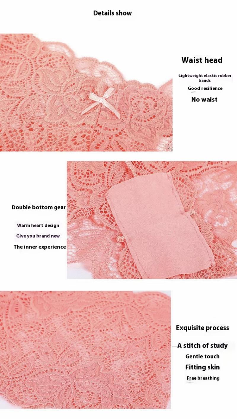 Lace Bikini Pants for Women - Low-Rise, Wavy Edges,Semi-Transparent Mesh, Skin-Friendly, Soft, Triangle Style,Ideal for Beach Parties & Camping