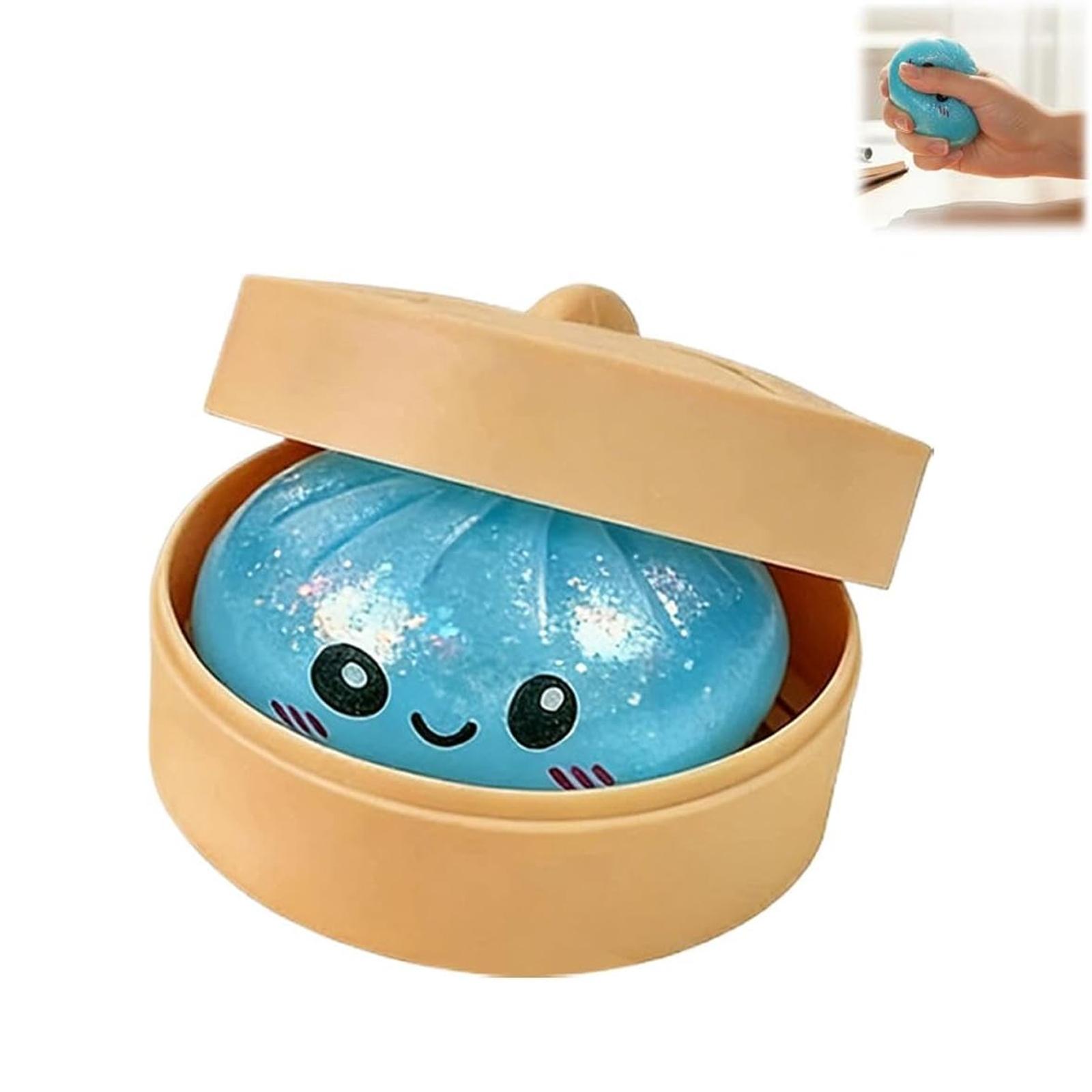 1 PCS Glitter Dumpling Squishy, Rare Glitter Dumpling Stress Ball, Colorful Dumplings Stress Balls Fidget Sensory Toy, Anxiety Squishies, Fidget Cube Stress Relief, Bun Stress Relief Fidget Low Rising, Squishies Dumpling Toys for Teens & Adults
