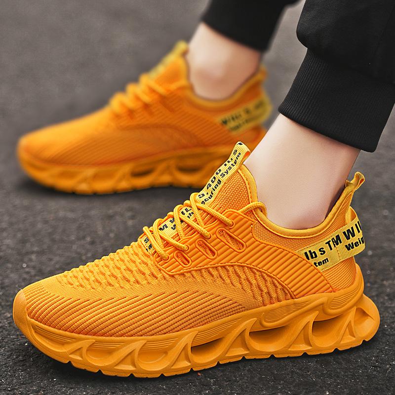 Men's Fashion Breathable Textile Anti-Slip Comfortable Thick Sole Soft Casual Outdoor Sports Shoes, Lightweight Easy Wear No Load
