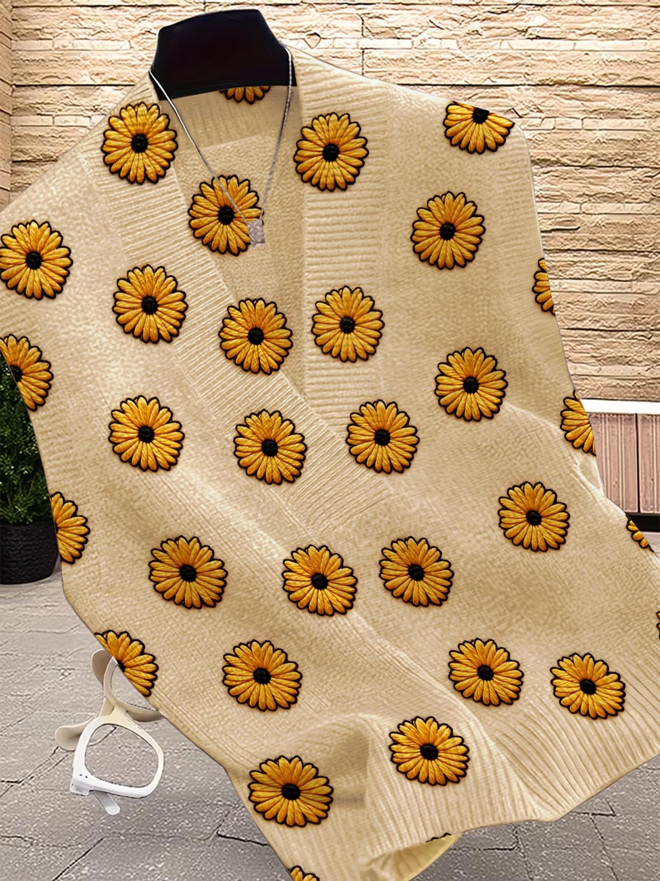 Spring Summer Elegant Women's Vintage Farmhouse Floral Knit Vest, Cross Deep V Neck Sleeveless Sweater, Comfortable Casual Outerwear