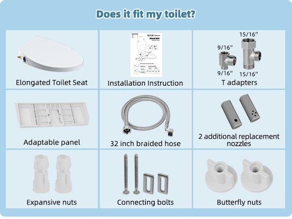 Hibbent Bidet Toilet Seat,Bidet Toilet Attachment,Elongated Toilet Seat with Separated Self Clean Knob,Bidet Parts,Non-Electric Dual Nozzles,Bidet Sprayer,ON/OFF Metal T Adapter Included toilet seat Toiletbidet Bathroom Hibbent Bidet Toilet Seat,Bidet Toilet Attachment,Elongated Toilet Seat with Separated Self Clean Knob,Bidet Parts,Non-Electric Dual Nozzles,Bidet Sprayer,ON/OFF Metal T Adapter Included toilet seat Toiletbidet Bathroom