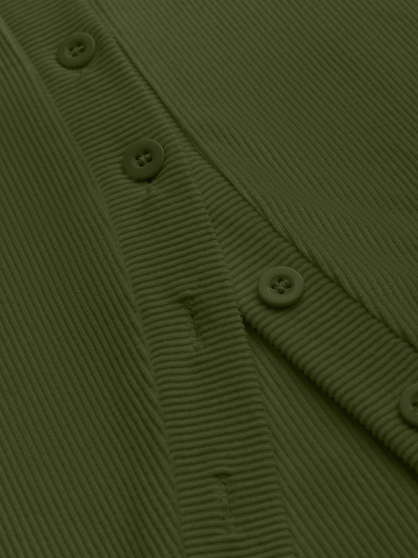 Women's Casual Round Neck Long Sleeve Button Front Top, Basic Solid Color Design, Extended Length, Perfect for Daily Wear, Womenswear