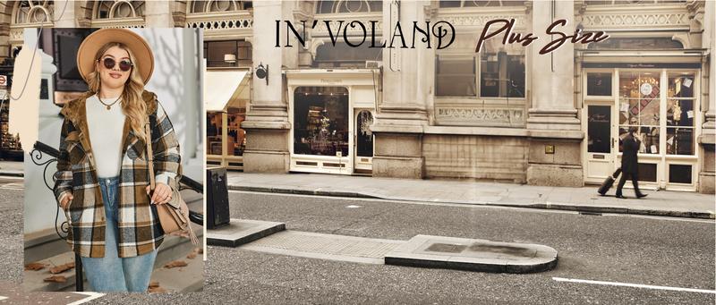 IN'VOLAND Plus Size Women Flannel Plaid Shacket Jacket Long Sleeve Button Down Fleece Hooded Jackets Fall Winter Coat Casual Autumn Women's Plaid Match With Occasions IN'VOLAND Plus Size Women Flannel Plaid Shacket Jacket Long Sleeve Button Down Fleece Hooded Jackets Fall Winter Coat Casual Autumn Women's Plaid Match With Occasions