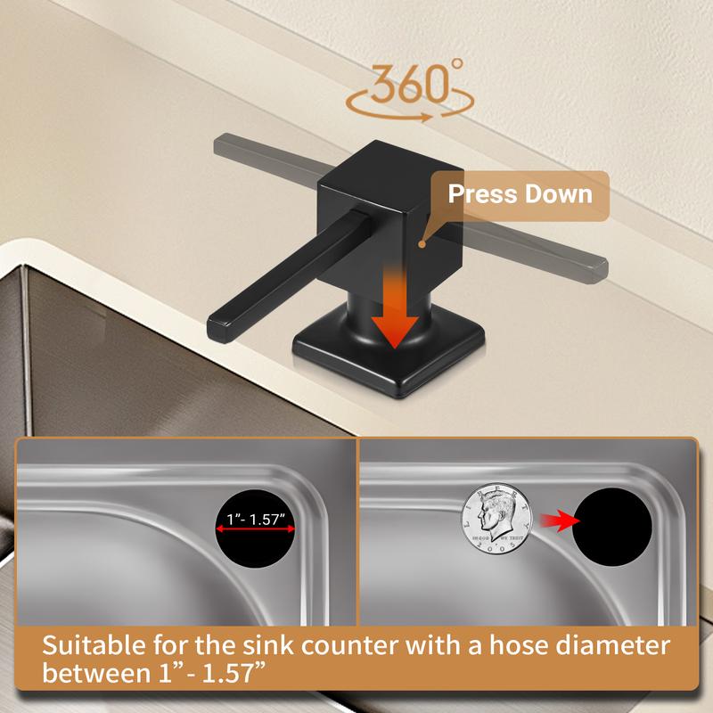 Kitchen Hack - Sink Soap Dispenser Tube Kit, with 47" Tube Hose and Check Valve for Prevent Backflow for Countertop Dispensador De Jabon de Cocina Kitchen Sink Accessories Home Goods Water White Silicone Bottle Container Installation Pump Outdoorfun