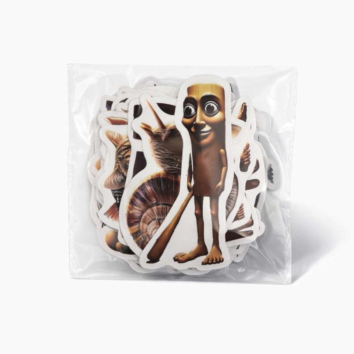 1Pc 50PCS Myth Creature Stickers Funny Weird Cartoon Monster Vinyl Waterproof Decals Aesthetic Graffiti Sticker Pack for Laptop Water Bottle Phone Case Skateboard Helmet Scrapbook DIY Decor Gift Spring Summer Party Supplies