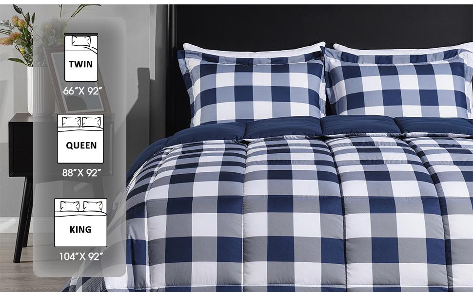 Downluxe Lightweight Plaid Comforter Set, Down Alternative Reversible Comforter, Breathable And Comfortable, #TikTokShopBlackFriday
