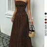 Women's Elegant Chic Fashion Polka Dot Strapless Dress, Elegant Formal Style Stylish Sleeveless Maxi Dress for Parties and Casual Wear Womenswear, Elegant Evening Dress, Formal Dress, Dresses for Party