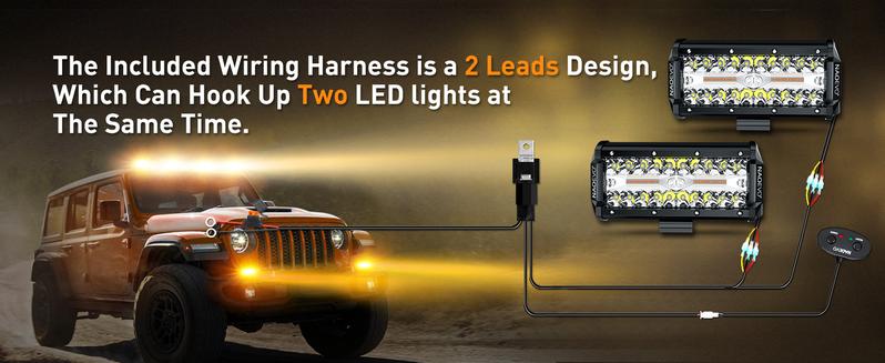 NAOEVO 7-Inch LED Light Bar-6 Modes Waterproof Multi-Mode LED Light Bar, White & Amber Strobe Lights, Off-Road, Fog Lights for Trucks, Boats, ATVs, Jeeps, SUVs (6 Modes)
