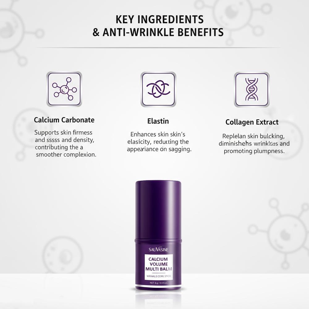 Calcium Volume Multi Balm, Collagen All-in-One Moisturing Stick, Collagen Boosting, Wrinkle Smoothing, Firming & Eye Hollow Plumping Eye Treatment,Hydrating, Anti-Aging & Travel Friendly , Anti-aging Skin Care Stick for Eyes, Neck, Face, 6g
