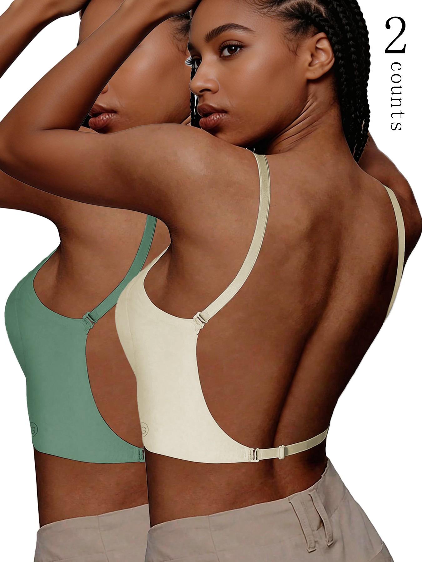 Women's Seamless Backless Bra, Multi-Strap Convertible Strap Wireless Push-Up Bra, Suitable for Wedding Dresses and Party Gowns