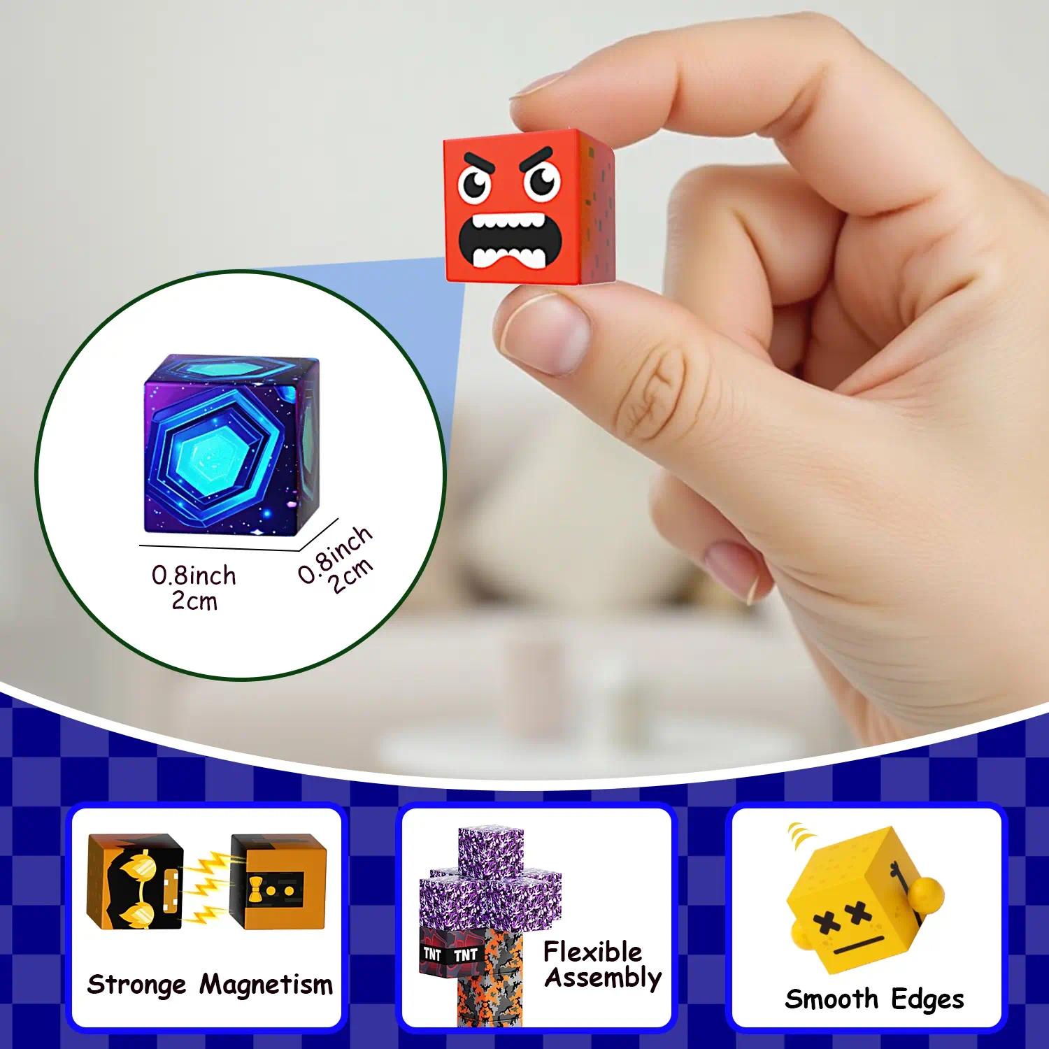 Light Up Magnetic Cubes Building Blocks Set,100/150/200PCS LED Glow Magnetic Construction Tiles,Blue Castle Creative Educational Toys,STEM Montessori Sensory Play Toys,Develop Spatial Thinking Fine Motor Skills,Ideal Party Holiday Preschool Learning Gift