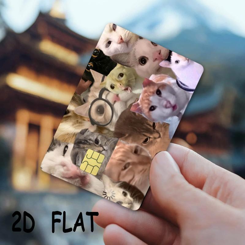 2-Pack Cat Pattern Credit Card Stickers, Ultra-Thin Waterproof Scratch-Resistant, Personalized Bank Card Decorative Stickers, Durable Waterproof Stickers