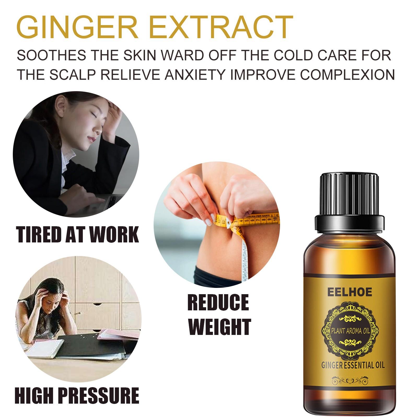 Ginger Essential Oil Set of 2, Firming Skin, Enhance Body Shape, Gentle Hydrating, Nourishing Daily Body Massage Oil