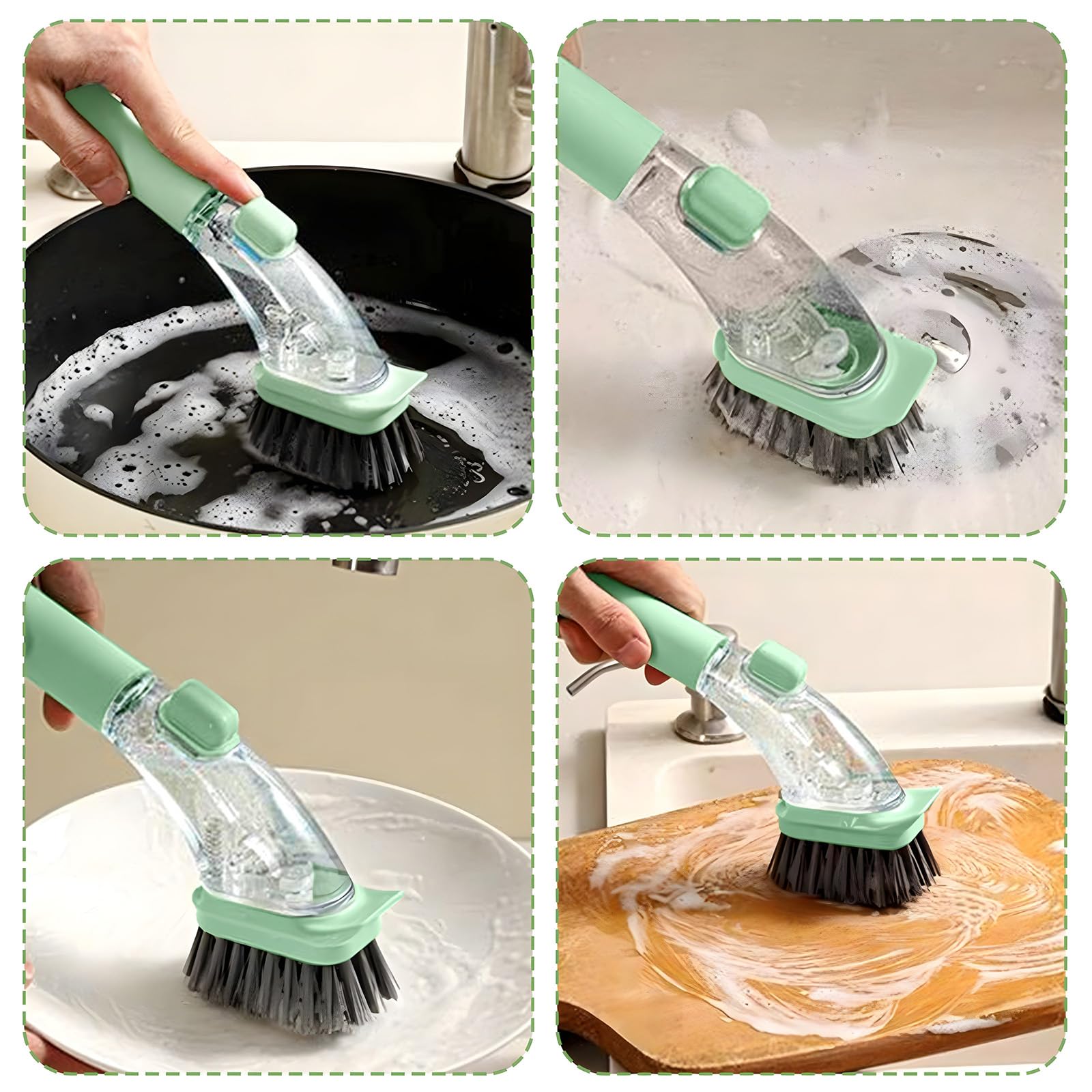 2-in-1 Long-Handled Wonder Pot Scrubber, Automatic Liquid-Dispensing Pot Scrubber for Lazy People, Cleaning Brush, Multi-Functional Pot Scrubber