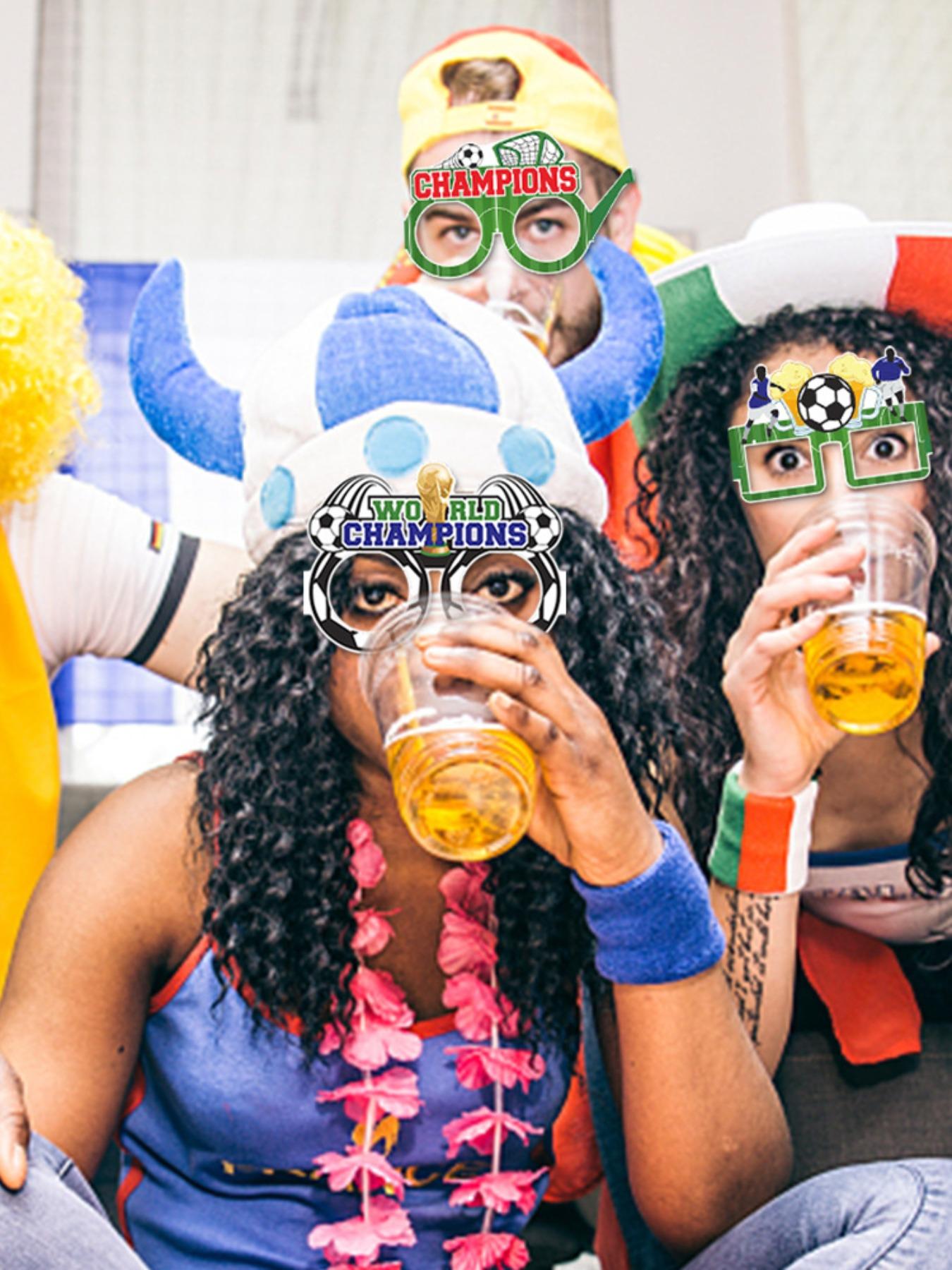 World Cup Football Glasses Theme Party Decorations, Us Canada Mexico, Cheer Props, Felt Glasses Frames, Perfect for Photos