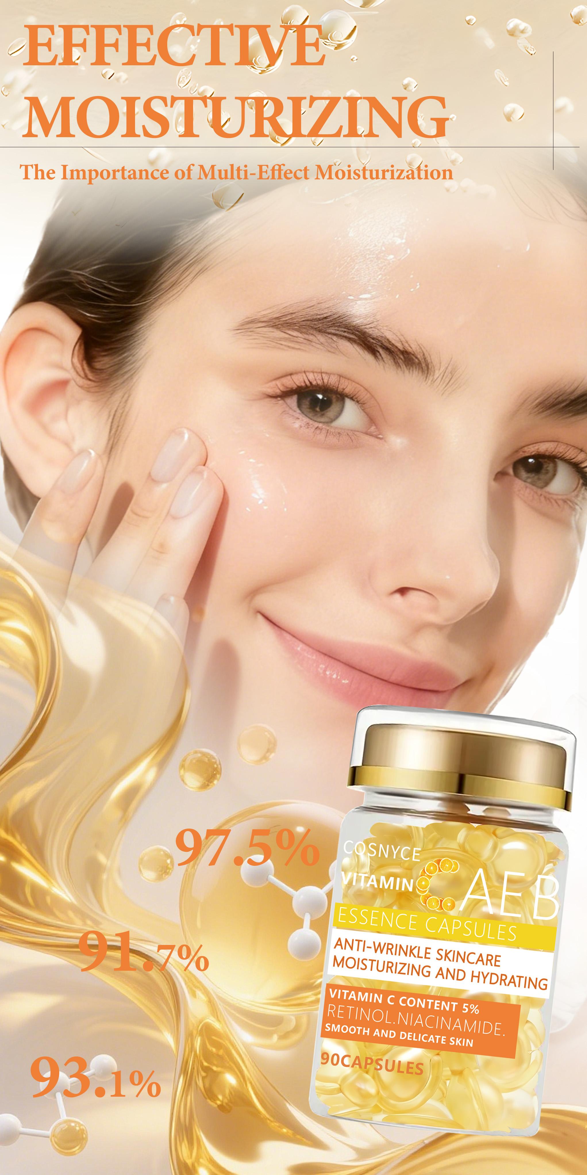 Cosnyce Vitamin C Essence Capsules, Retinol Palmitate Skincare, Youthful Skin Care Formula, Essential Beauty Treatment