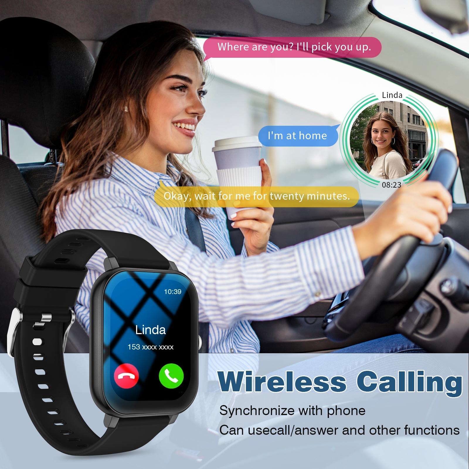 Smart Watch with Wireless Calling & Multi-Sport Mode, Call Reminder, Sms Alerts, Compatible with iPhone & Android Devices