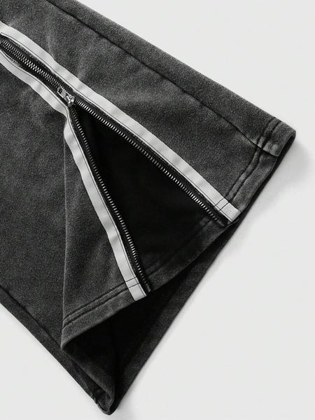 Unisex Casual Sweatpants, Unique Star Print, Heavyweight Washed Cotton Fabric, Fitted Street Style Joggers for All Seasons, Sports Bottoms