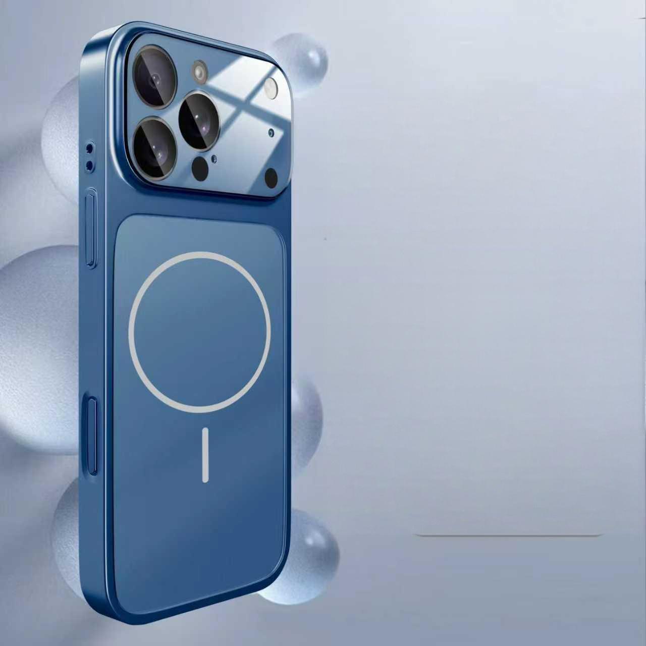 2026 New Large View Window Matte Corning Glass Magnetic Phone Case for iPhone 17 Pro Max 17 Pro 16 Pro Max 16 Pro 15 Pro 14 13, Shockproof Anti-Drop Full Body Protective Cover