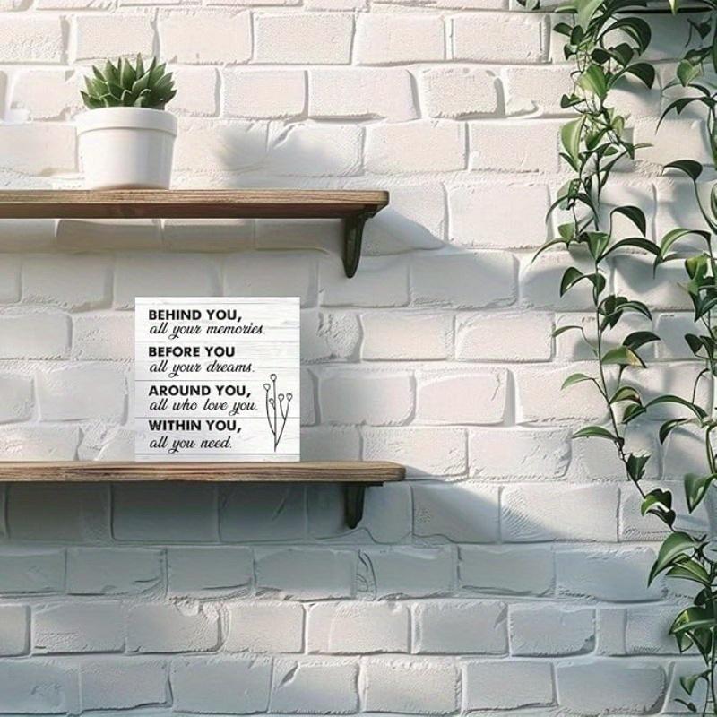 Inspirational Desk Decor for Women, Behind You All Your Memories Wood Box Sign, Small Motivational Living Room Bedroom Shelves Desk Decor Signs 5x5 INCH
