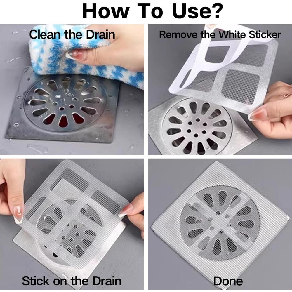 10-Pack High-End Disposable Drain Filters, Effective Hair & Pest Prevention, Suitable for Toilet, Bathroom Sink, Floor Drains, Durable, Easy Install, Quick Drain Maintenance