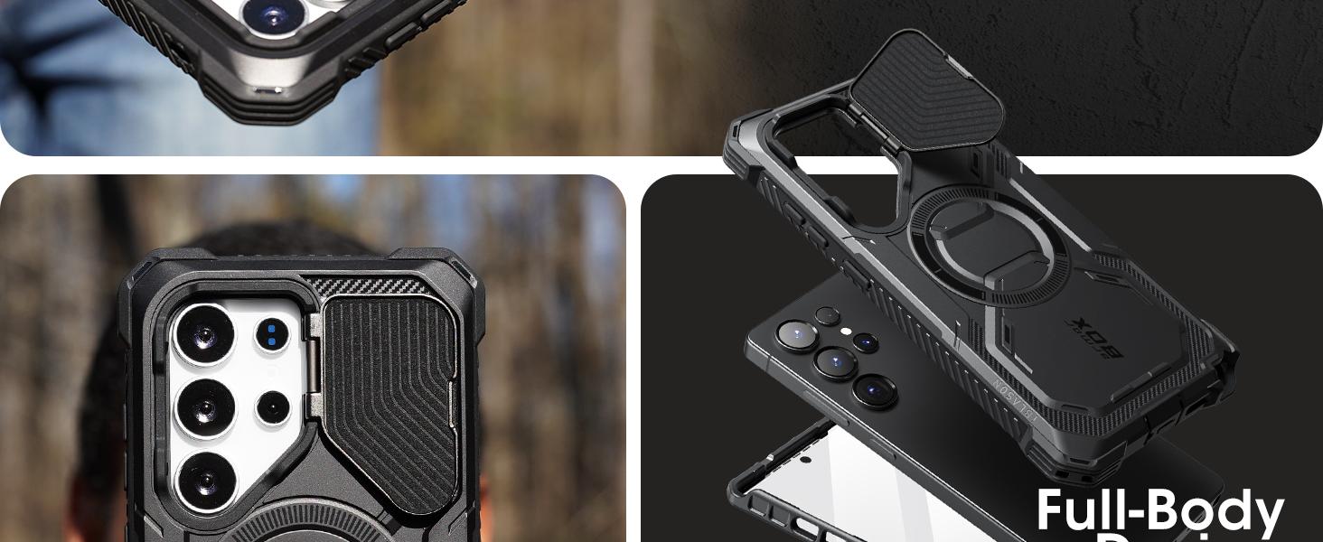 i-Blason Phonecase for Samsung Galaxy S26 Ultra /S25 Ultra /S24 Ultra /S25 Plus/S24 Plus/S26/S25/S24  Case MagSafe with Camera Cover Stand [Support Wireless Charger] 360 Full-Body Case with Screen Protector & Kickstand Phone Cases Magnetic Fingerprint