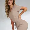 Women's Stretch Short Jogger Scrubs Set, Smooth Quick-Drying Workwear Uniform with Multiple Pockets, Breathable and Wrinkle-Resistant, Hospital Working Scrubs