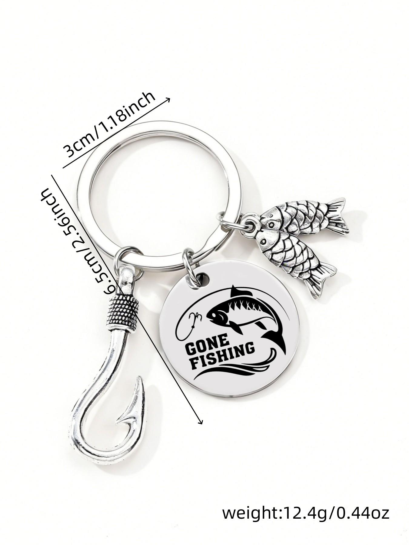 New Simple Fashion Fish Hook Small Alloy Keychain, Stainless Steel Fishing Lover Memorial Gift, Daily Bag Accessory Charm, Fish Enthusiast, Fish Hook Design