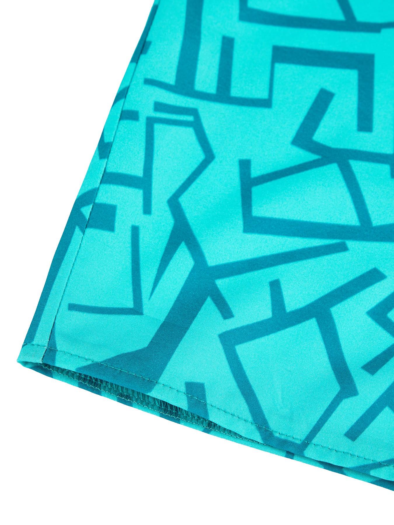 Plus Size Women's Geometric Print Casual Dress, V Neck Ruched Design, Layered Cocoon Silhouette, Long Loose Fit, All Seasons Fashion