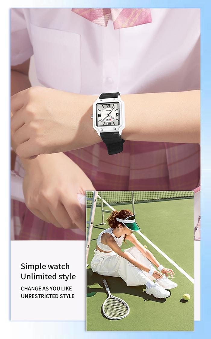 1Pcs brand fashionable square women's watch waterproof, soft and comfortable silicone strap women's watch, elegant watch suitable for women, casual women's watch, quartz simulated lady watch, suitable for mothers, daughters, female friends' birthday gifts