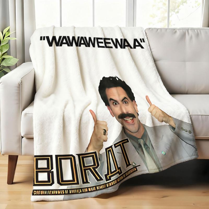 Printed modern throw blankets Borat Sacha Baron Cohen Fresh and soft blanket Soft and comfortable bed liner travel blanket birthday gift Slogan Print Blanket